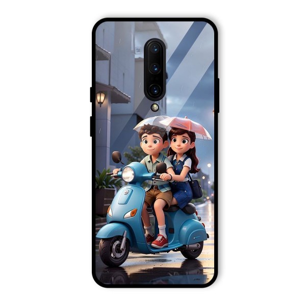 Cute Teen Scooter Glass Back Case for OnePlus 7 Pro