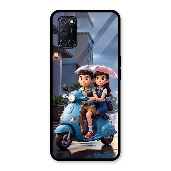 Cute Teen Scooter Glass Back Case for Oppo A52