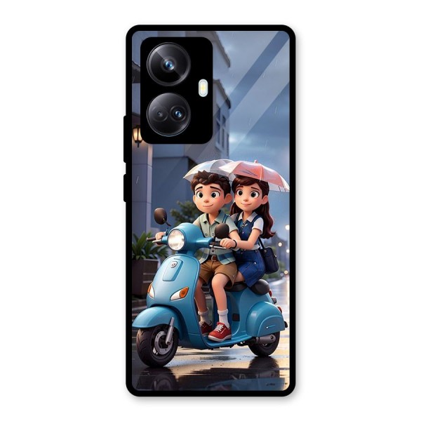 Cute Teen Scooter Glass Back Case for Realme 10 Pro Plus