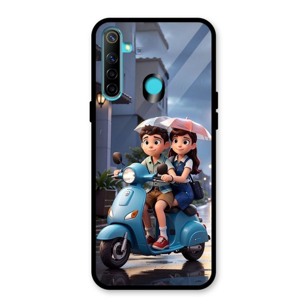 Cute Teen Scooter Glass Back Case for Realme 5