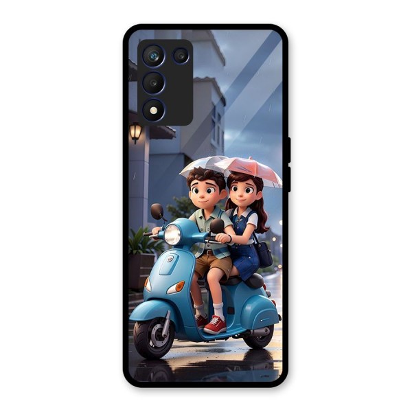 Cute Teen Scooter Glass Back Case for Realme 9 5G Speed