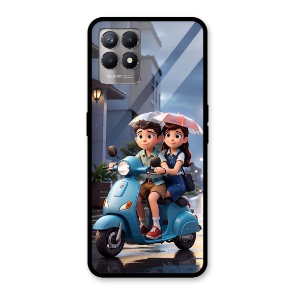 Cute Teen Scooter Glass Back Case for Realme Narzo 50