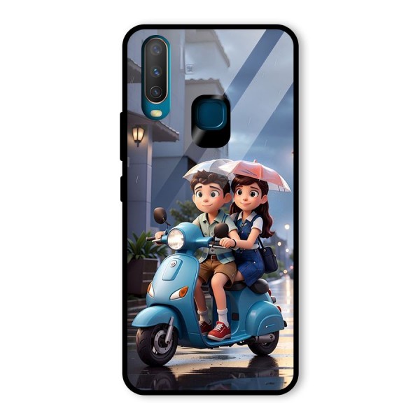 Cute Teen Scooter Glass Back Case for Vivo Y12