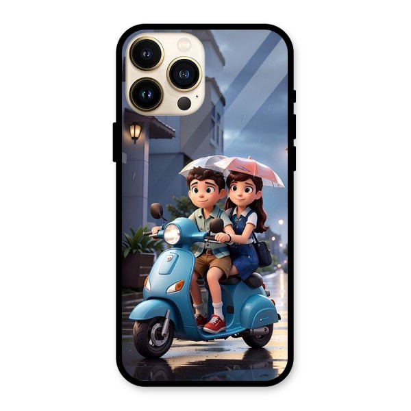 Cute Teen Scooter Glass Back Case for iPhone 13 Pro Max