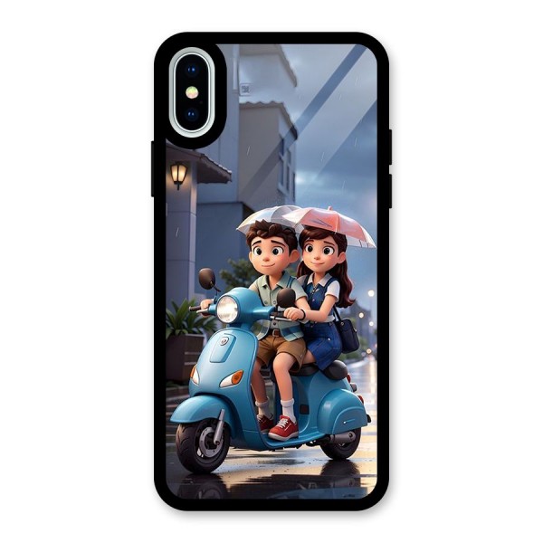 Cute Teen Scooter Glass Back Case for iPhone X