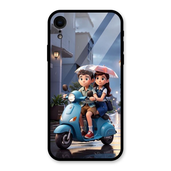 Cute Teen Scooter Glass Back Case for iPhone XR