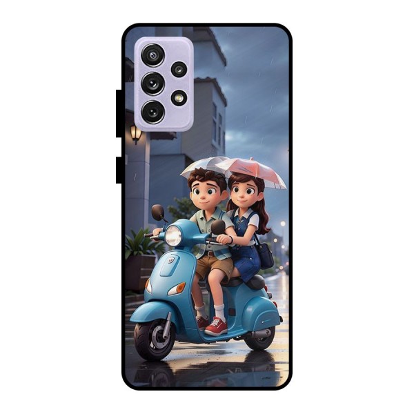 Cute Teen Scooter Metal Back Case for Galaxy A72