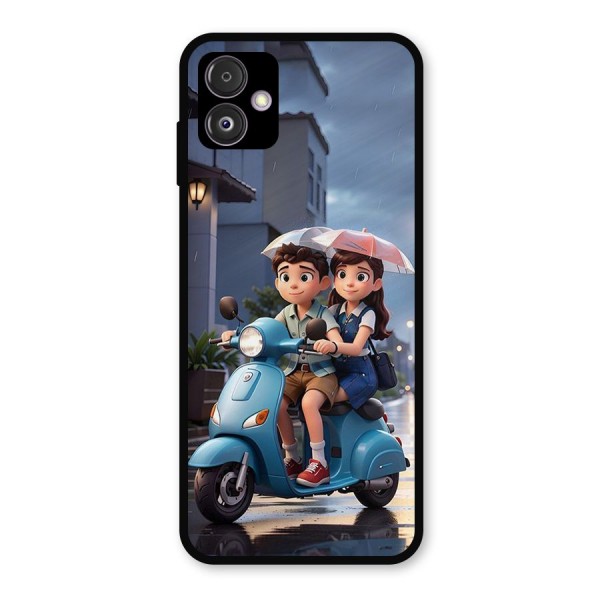 Cute Teen Scooter Metal Back Case for Galaxy F14