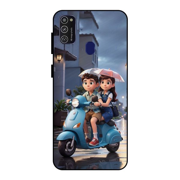 Cute Teen Scooter Metal Back Case for Galaxy M30s