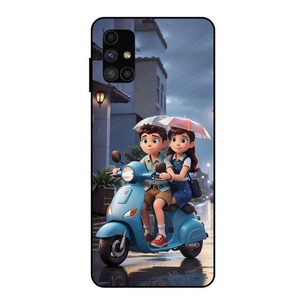 Cute Teen Scooter Metal Back Case for Galaxy M51