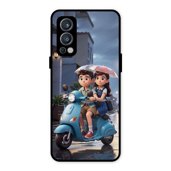 Cute Teen Scooter Metal Back Case for OnePlus Nord 2 5G