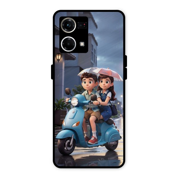 Cute Teen Scooter Metal Back Case for Oppo F21 Pro 4G