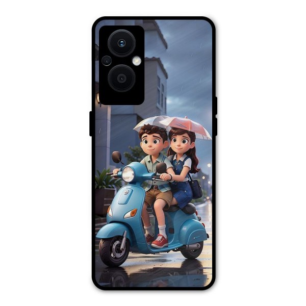 Cute Teen Scooter Metal Back Case for Oppo F21 Pro 5G