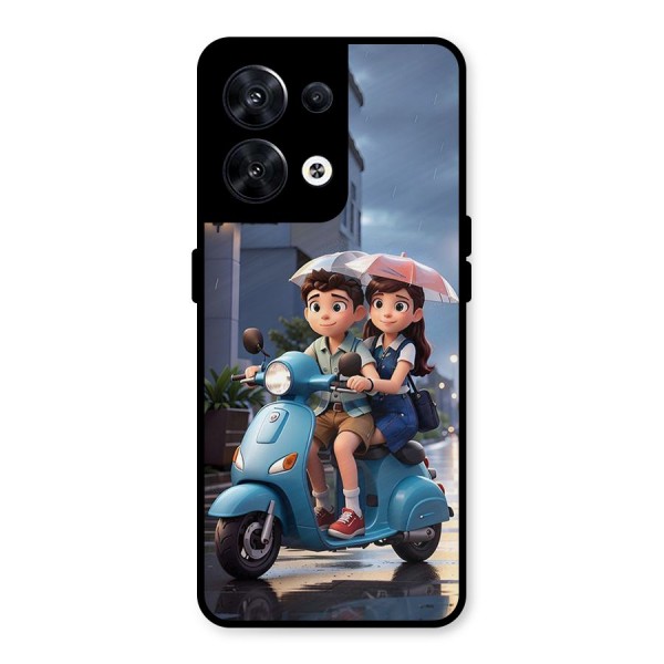 Cute Teen Scooter Metal Back Case for Oppo Reno8 5G