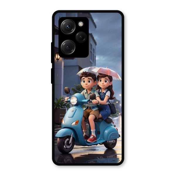Cute Teen Scooter Metal Back Case for Poco X5 Pro