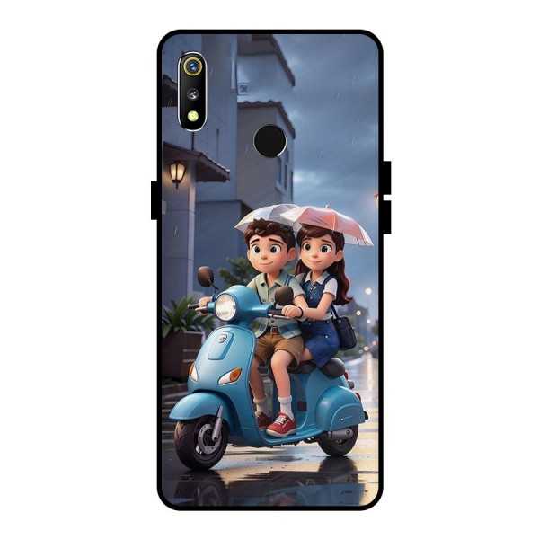 Cute Teen Scooter Metal Back Case for Realme 3i