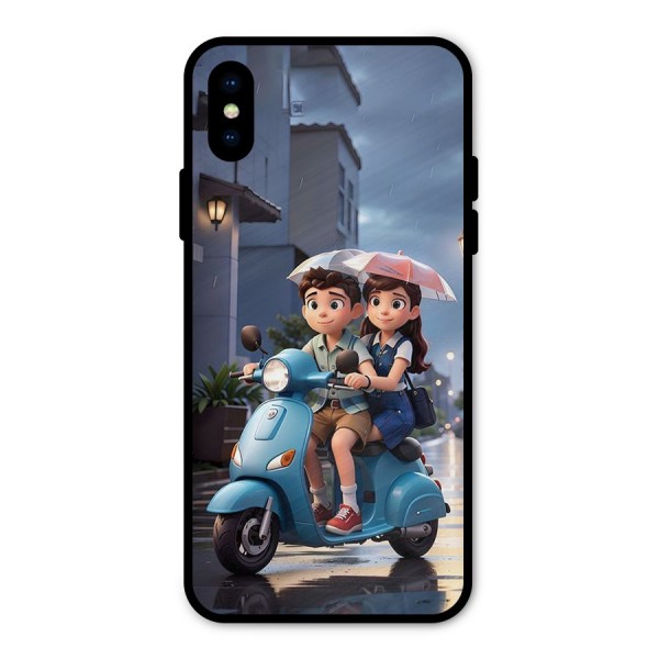 Cute Teen Scooter Metal Back Case for iPhone X