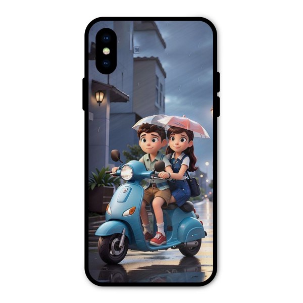Cute Teen Scooter Metal Back Case for iPhone X
