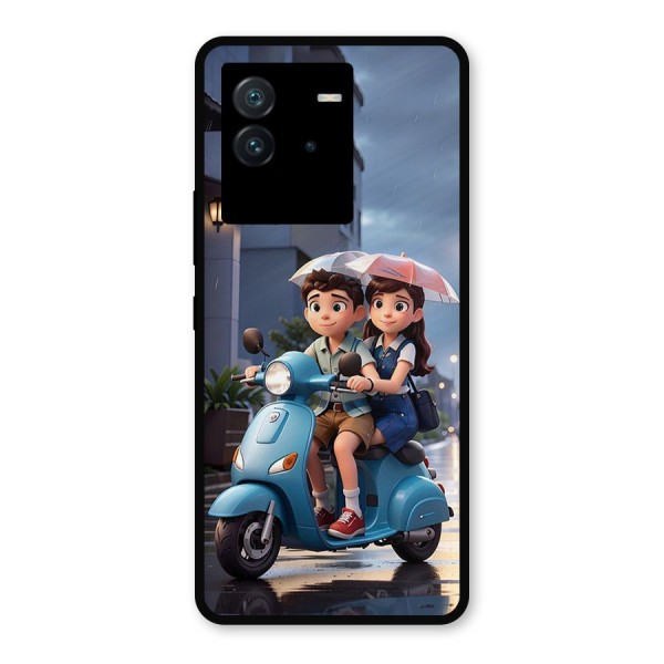 Cute Teen Scooter Metal Back Case for iQOO Neo 6 5G