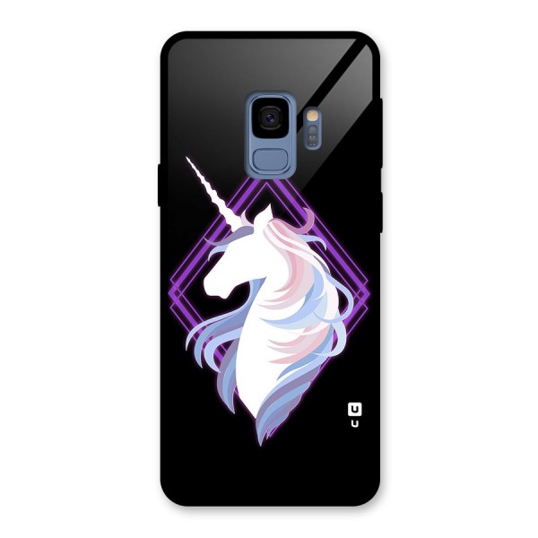 Cute Unicorn Illustration Glass Back Case for Galaxy S9