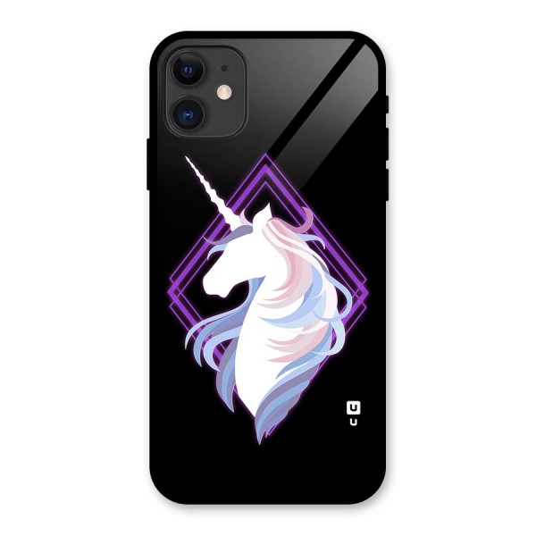 Cute Unicorn Illustration Glass Back Case for iPhone 11