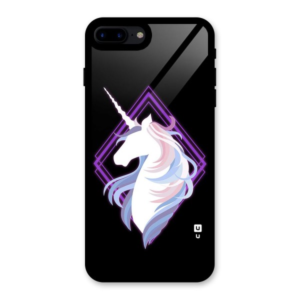 Cute Unicorn Illustration Glass Back Case for iPhone 8 Plus