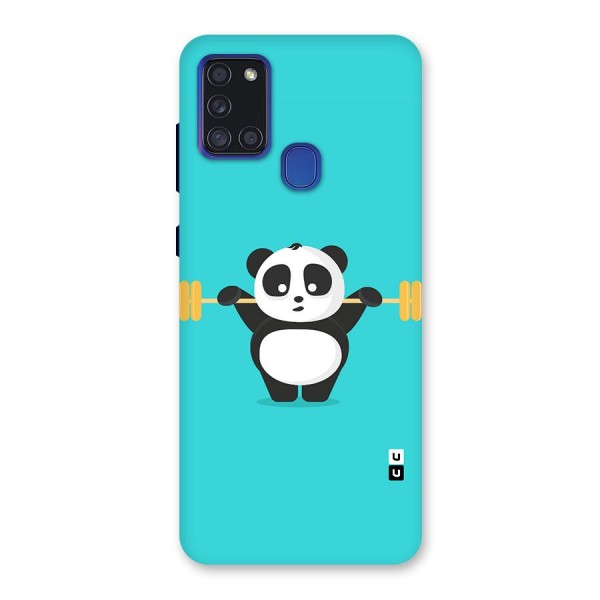 Cute Weightlifting Panda Back Case for Galaxy A21s
