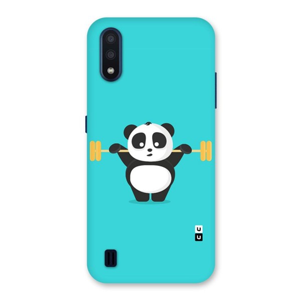 Cute Weightlifting Panda Back Case for Galaxy M01
