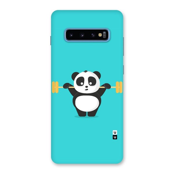 Cute Weightlifting Panda Back Case for Galaxy S10 Plus