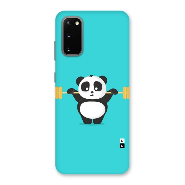 Cute Weightlifting Panda Back Case for Galaxy S20