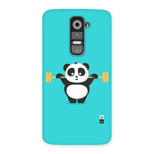 Cute Weightlifting Panda Back Case for LG G2