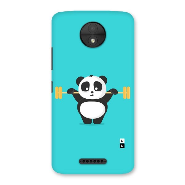 Cute Weightlifting Panda Back Case for Moto C