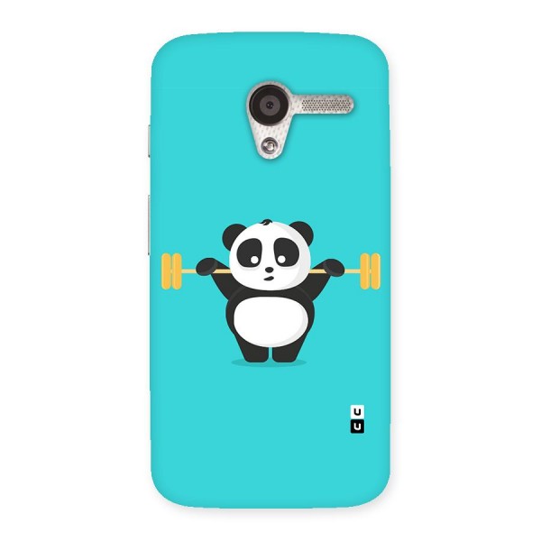 Cute Weightlifting Panda Back Case for Moto X