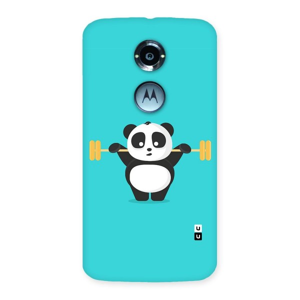 Cute Weightlifting Panda Back Case for Moto X 2nd Gen