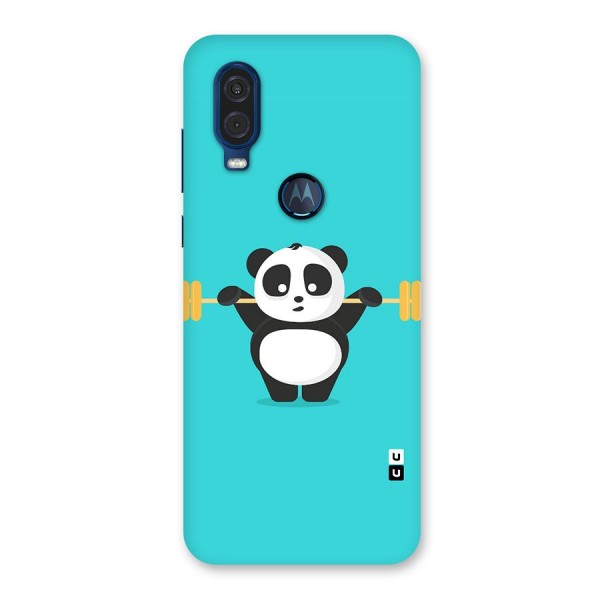 Cute Weightlifting Panda Back Case for Motorola One Vision