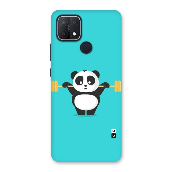 Cute Weightlifting Panda Back Case for Oppo A15