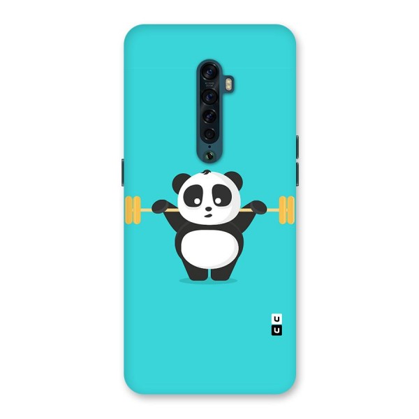 Cute Weightlifting Panda Back Case for Oppo Reno2