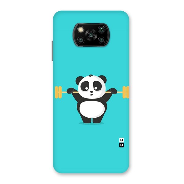 Cute Weightlifting Panda Back Case for Poco X3