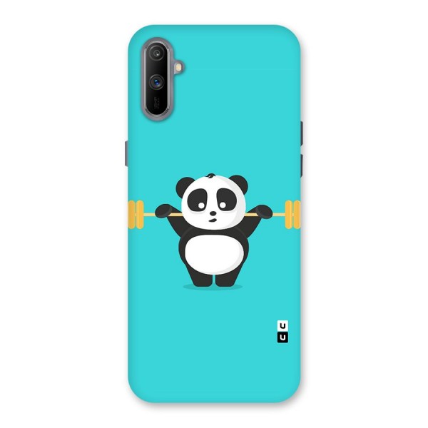 Cute Weightlifting Panda Back Case for Realme C3