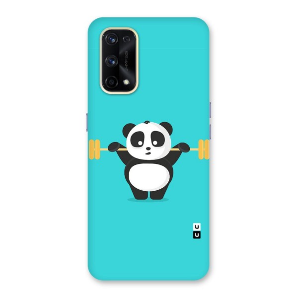 Cute Weightlifting Panda Glass Back Case for Realme X7 Pro