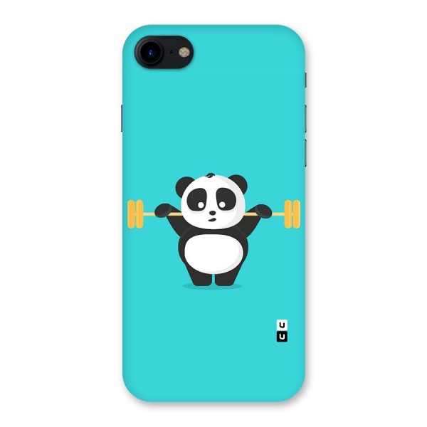 Cute Weightlifting Panda Back Case for iPhone SE 2020