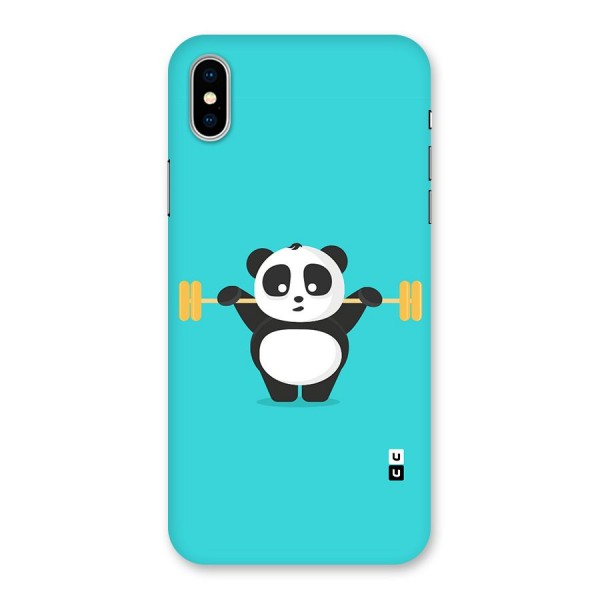 Cute Weightlifting Panda Back Case for iPhone X