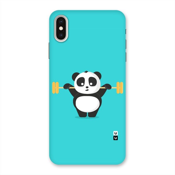 Cute Weightlifting Panda Back Case for iPhone XS Max