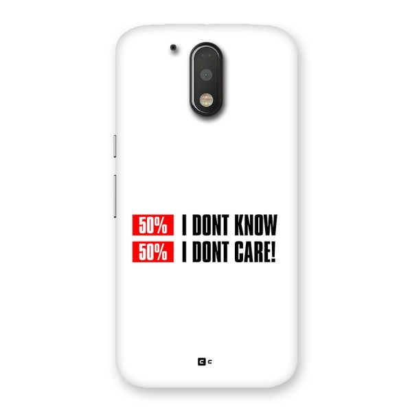 D Dont Know Back Case for Moto G4 Plus