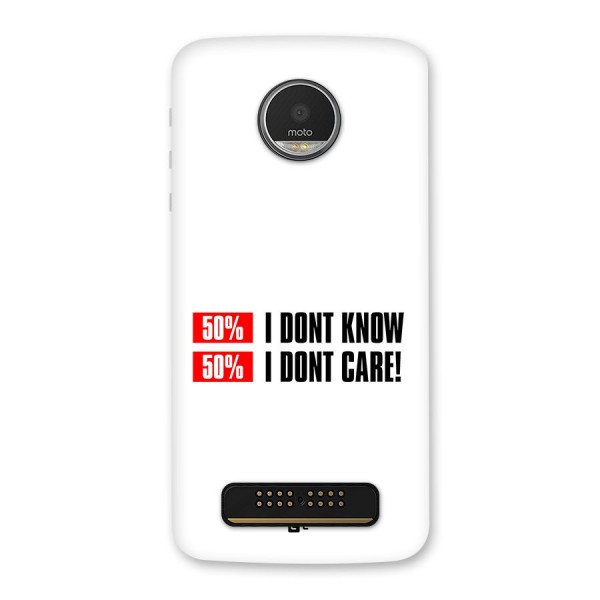 D Dont Know Back Case for Moto Z Play