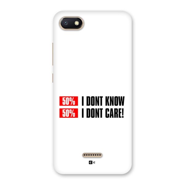 D Dont Know Back Case for Redmi 6A