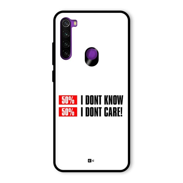 D Dont Know Glass Back Case for Redmi Note 8