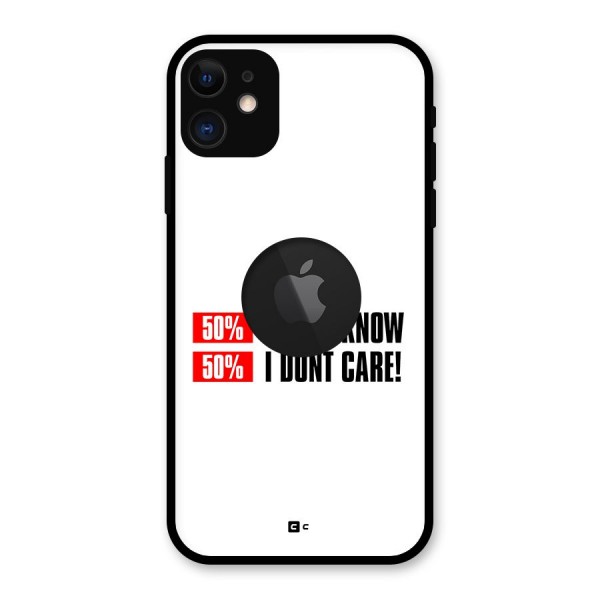 D Dont Know Glass Back Case for iPhone 11 Logo Cut