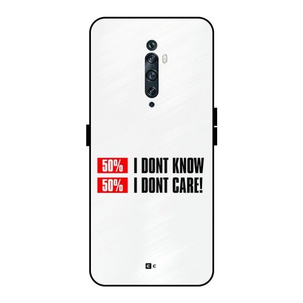 D Dont Know Metal Back Case for Oppo Reno2 F