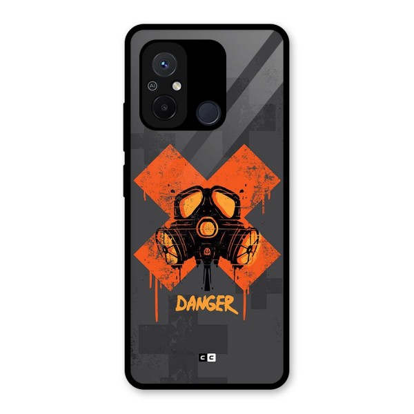 Danger Mask Glass Back Case for Redmi 12C
